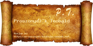 Proszonyák Teobald névjegykártya